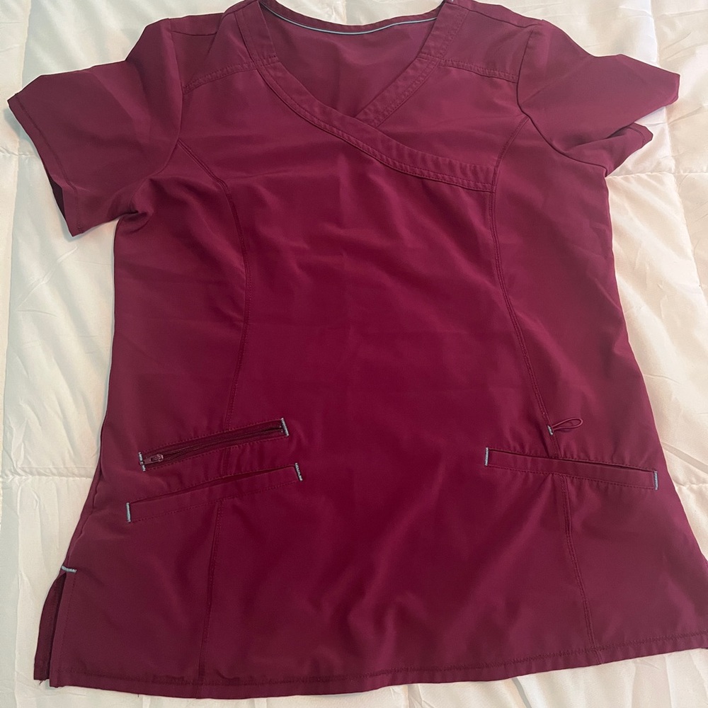 Scrubstar Women's Burgundy Scrub Top